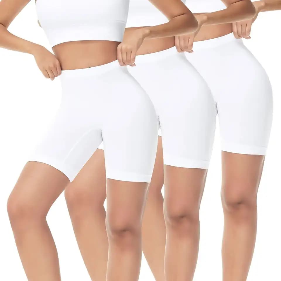 3er Pack Radlerhose Damen Kurz Sporthose Unter Kleid Rock Unterhosen mit Bein Anti Scheuern Kurz Leggings