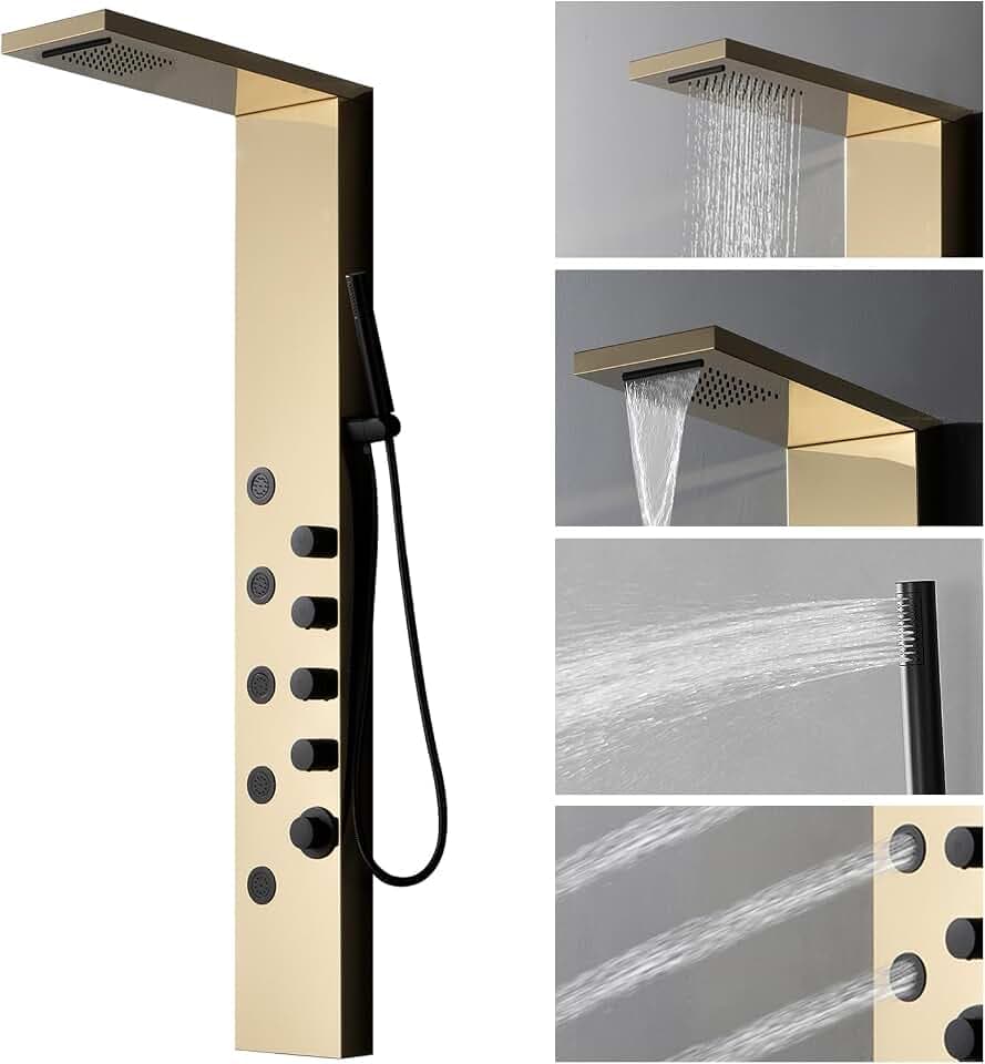 Shower Panel Tower System with Rainfall Shower Head