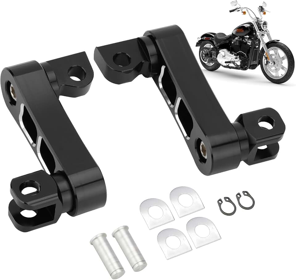 Highway Footpegs Passenger Foot Pegs 2 1/4" Extension Brackets