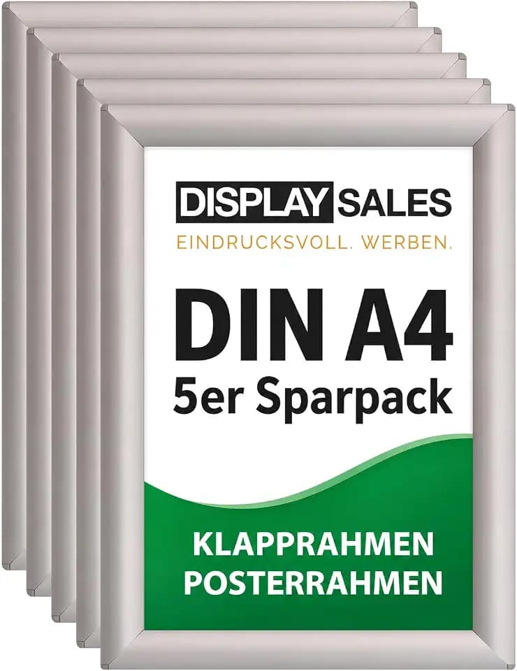 Klapprahmen DIN A4 silber 25 mm Aluminium 10er Sparpack