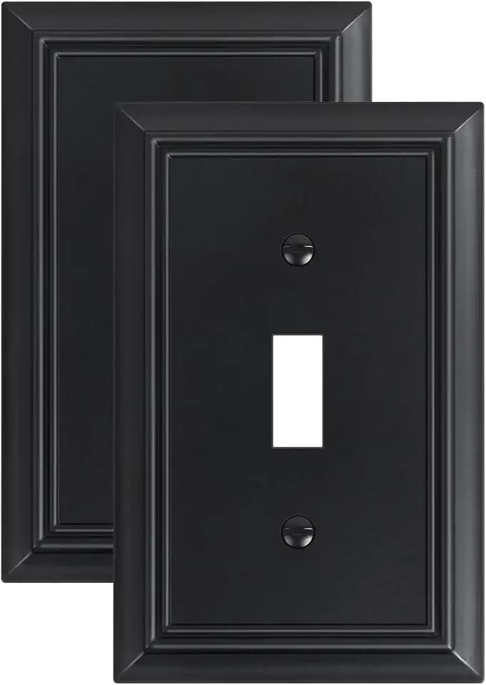 2-Pack Natural Bamboo Fiber Single Toggle Light Switch Cover Plate