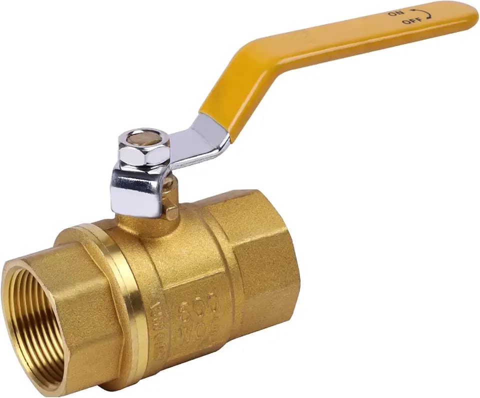 1-1/4 Inch NPT Heavy Duty Full Port Ball Valve, Brass Plumbing Fitting, Water Shut Off Valve 1-1/4'', NPT Female x Female Thread, 150 PSI WSP / 600 PSI WOG (1-1/4 Inch, Pack of 1)
