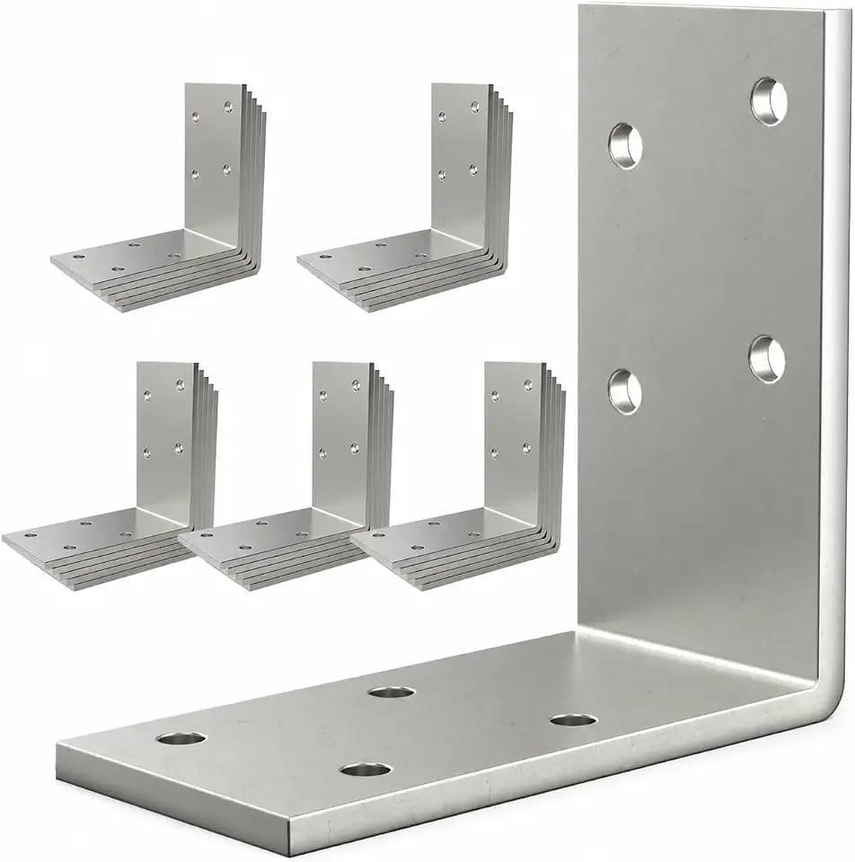 3"x3" Heavy Duty L Brackets, 90 Degree Galvanized Corner Brace, 25 Pcs