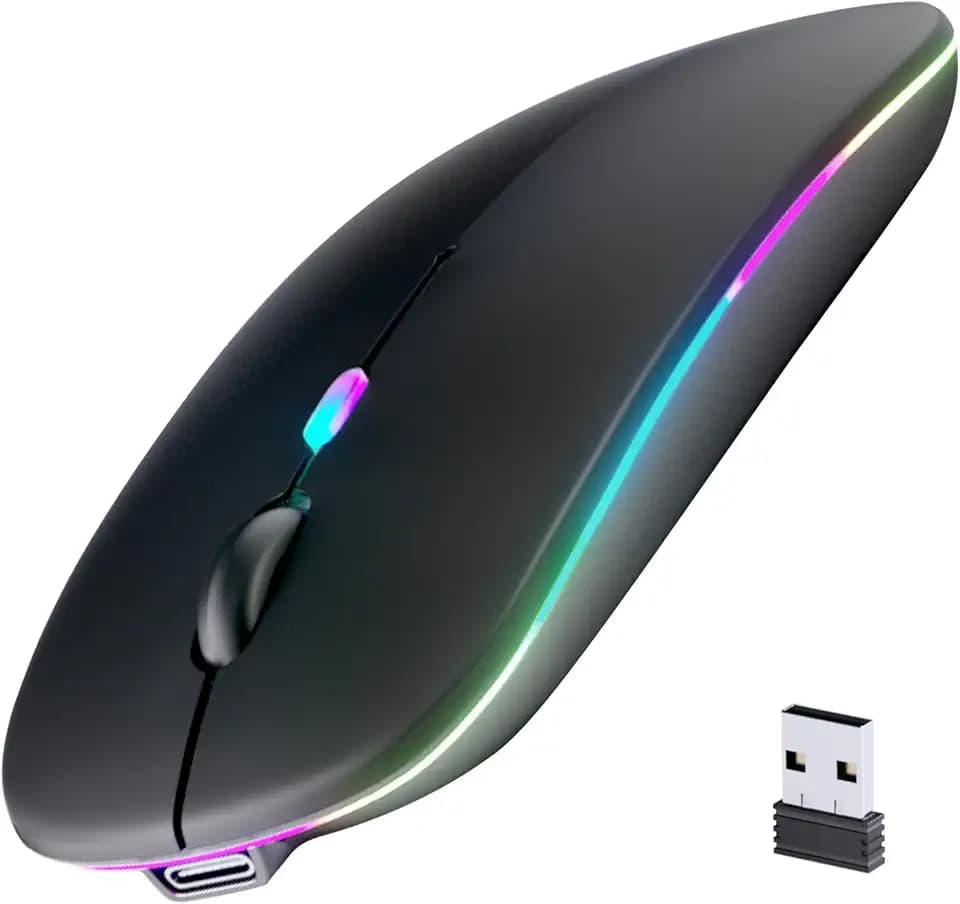 Afaartcci Rechargeable Wireless Mouse, Silent Bluetooth Mouse (Black)