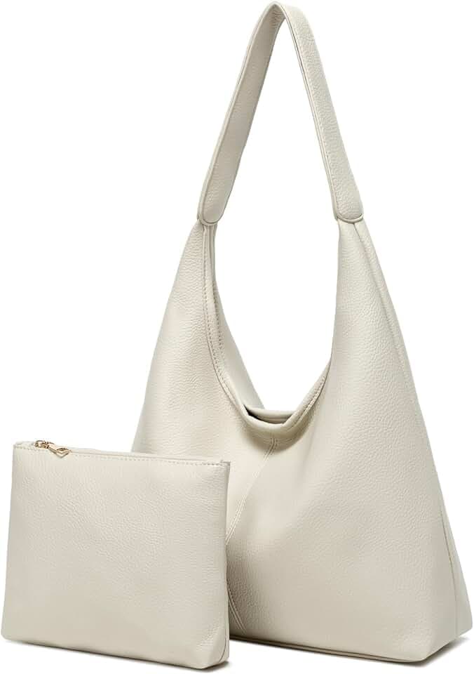Casual Hobo Bag for Women Soft Shoulder Bags Slouchy Pu Leather Tote Purses for Work Travel