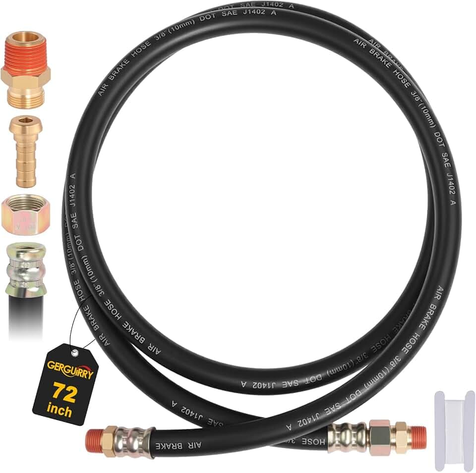 Gerguirry 3/8" Air Brake Chamber Hose, 72 Inch, SAE J1402 DOT, 800 PSI