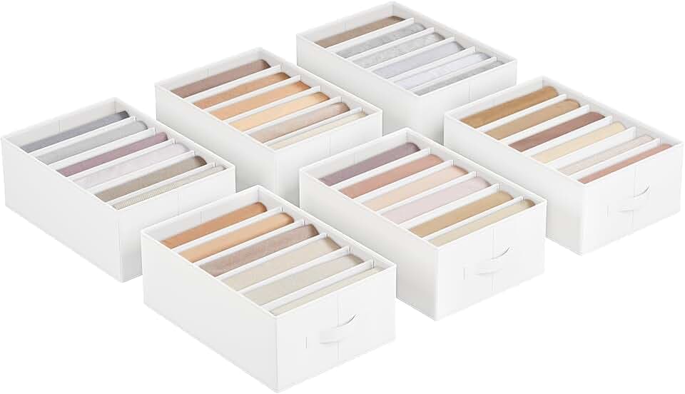 SONGMICS Kleiderschrank-Organizer 6er Set, 6 Fächer, faltbar