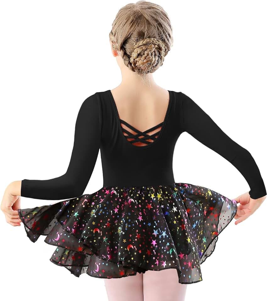 DANSHOW Mädchen Ballett-Trikots mit Durchbrochenen gekreuzten Rückenträgern