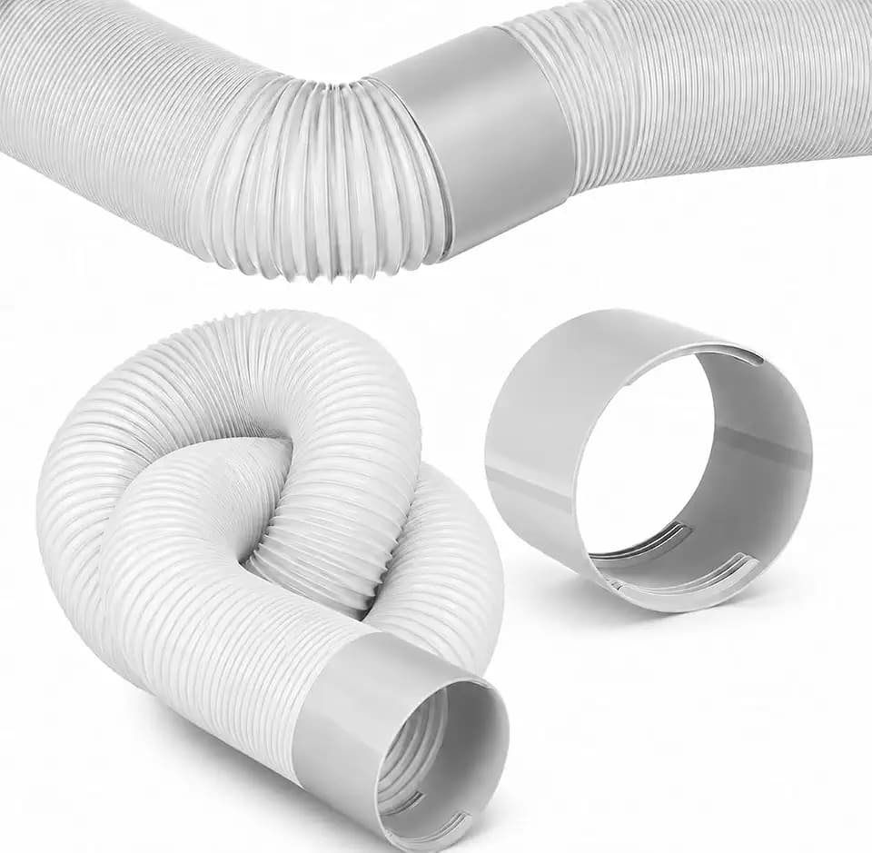 Abluftschlauch mit Adapte,150MMx2M Abluftschlauch und Zubehör Set,Flexrohr Luftschlauch,Lüftungsschlauch,Verwendet für Klimaanlage Wäschetrockn