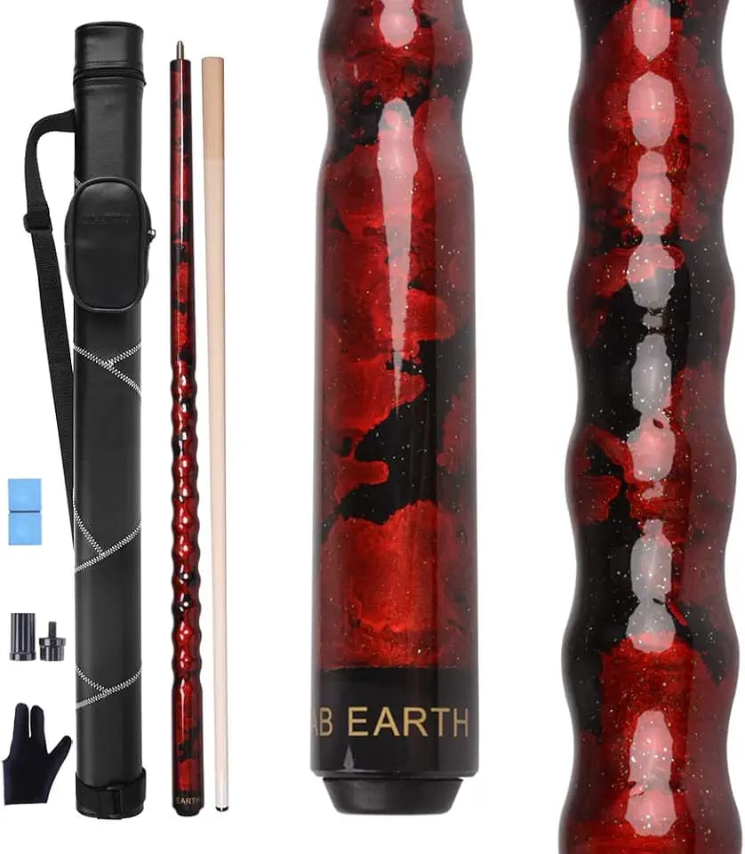 Ergonomic Design 58" Maple Pool Cue Stick Kit with Hard Case