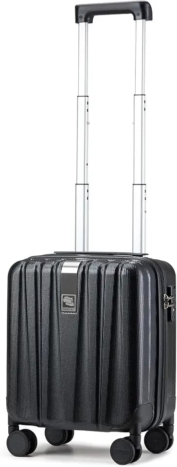 Hanke 14 Inch Underseat Carry On Luggage with Wheels Hard Shell Suitcases Carry On Bag Lightweight Small Mini Suitcase Tsa Luggage for Travel.（Jet Black）