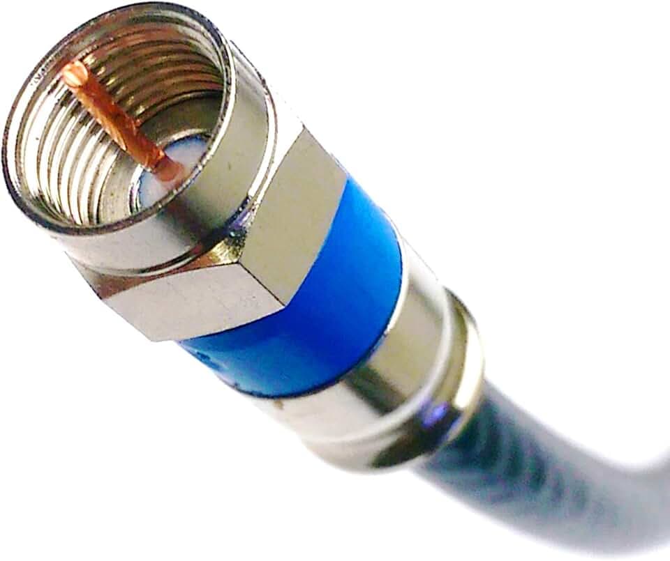 PHAT SATELLITE 100ft RG6 Coaxial Cable Made in USA Pro Rated Indoor Outdoor Anti Corrosion Brass Compression Connectors UL ETL CATV RoHS 75 Ohm RG6 Digital Audio Video Broadband Internet Cable