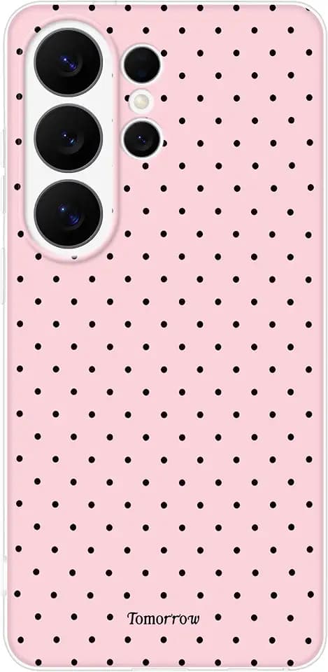Cute Polka Dot Phone Case for Samsung Galaxy S26 Ultra, Girly Aesthetic Design Soft Clear TPU Shockproof Slim Cases Cover for Girls Women, Pink