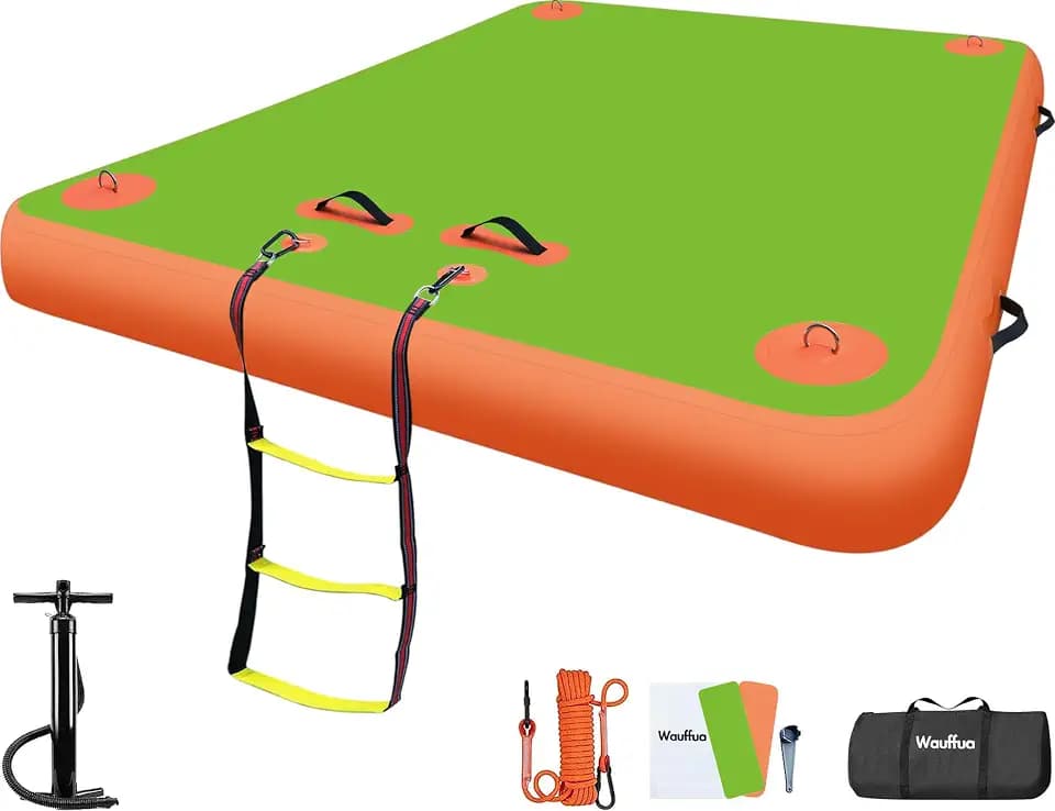 Inflatable Floating Dock for Lakes, Thick Lake Floats for Adults