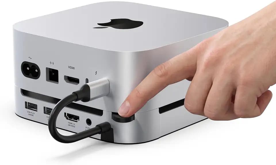 Stouchi Mac mini M6, M5 Pro, M4 Dock Stand with NVMe SATA SSD Enclosure