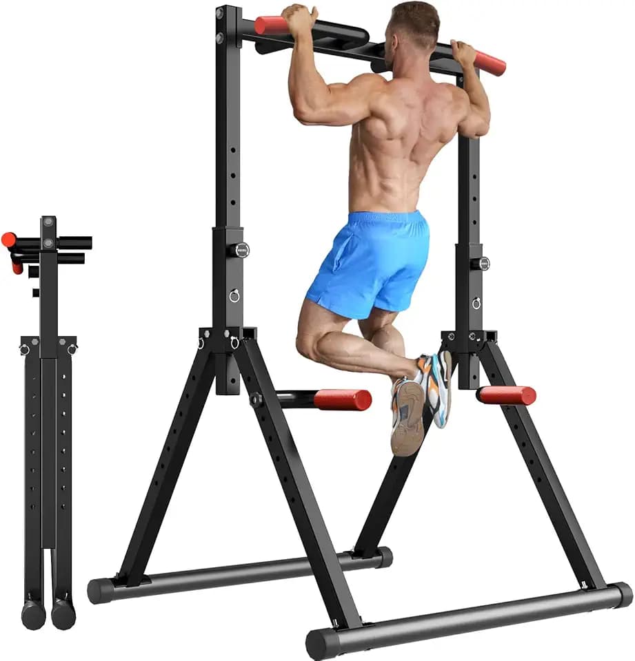 WATBKHE Power Tower Pull Up Dip Station, Pull Up Bar Free Standing