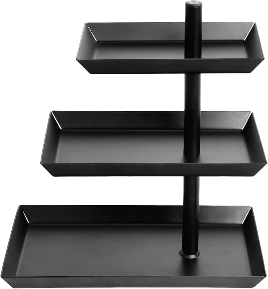 W&H Etagere 3 Etagen Mit Verstellbarem Winkel, Schwarz