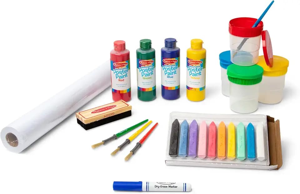 Melissa & Doug - Staffeleizubehör - 25-teiliges Set für Kunst und Bastelarbeiten, fördert die Kreativität, 27 cm hoch x 13 cm breit x 48 cm lang, für Kinder ab 3 Jahren