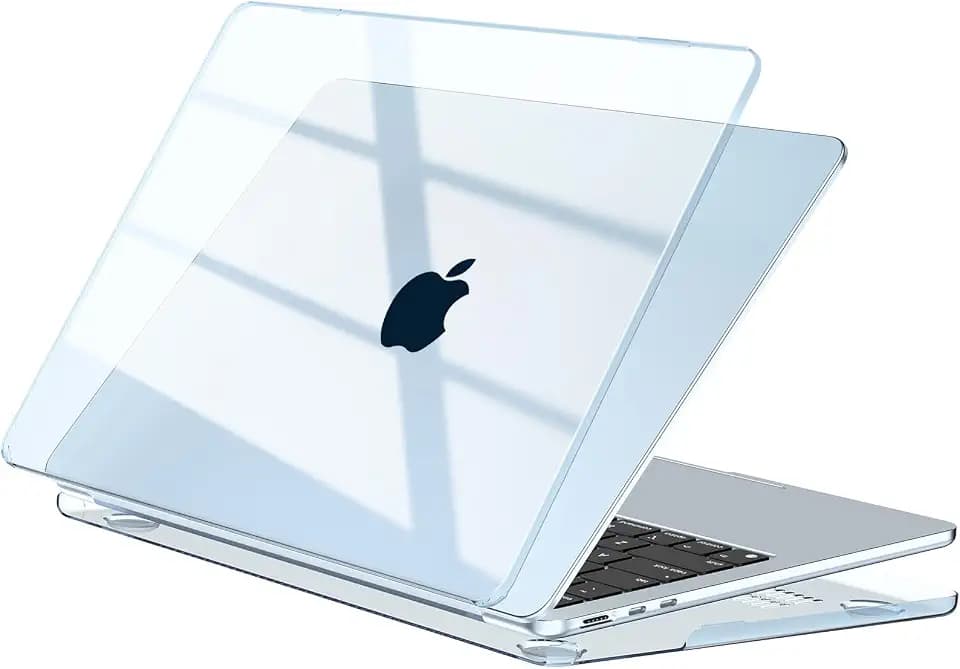 EooCoo Case for MacBook Air 13 inch M5/M4/M3/M2 2026-2022, Crystal Sky Blue