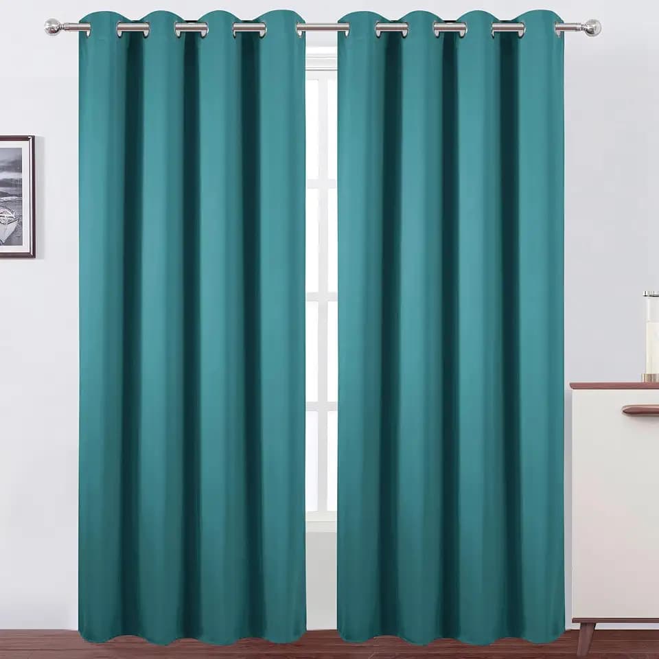 LEMOMO Blackout Curtains 52 x 90 Inch Long Sea Teal Curtains Set of 2 Panels Room Darkening Curtains for Bedroom and Living Room