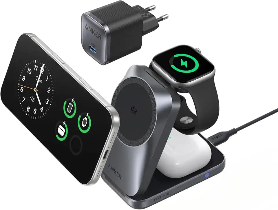 Anker Prime 3-in-1 Ladestation,Qi2.2 25W, AirCool kabelloses Ladegerät
