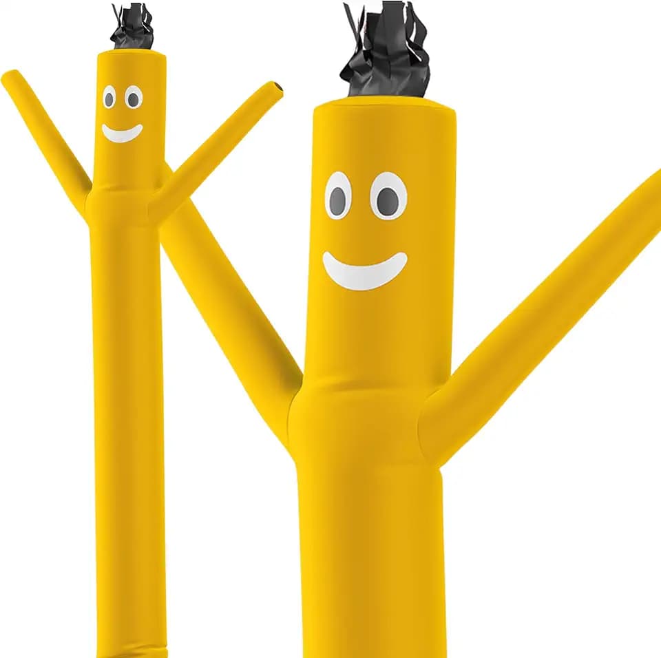 LookOurWay Air Dancers Inflatable Tube Man Attachment - 10 Feet Tall Wacky Waving Inflatable Dancing Tube Guy for Business Promotion - Blower Not Included - Yellow