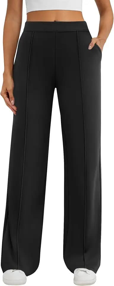 DLOODA Womens Dress Work Pants Stretchy Business Casual Wide Leg Pants