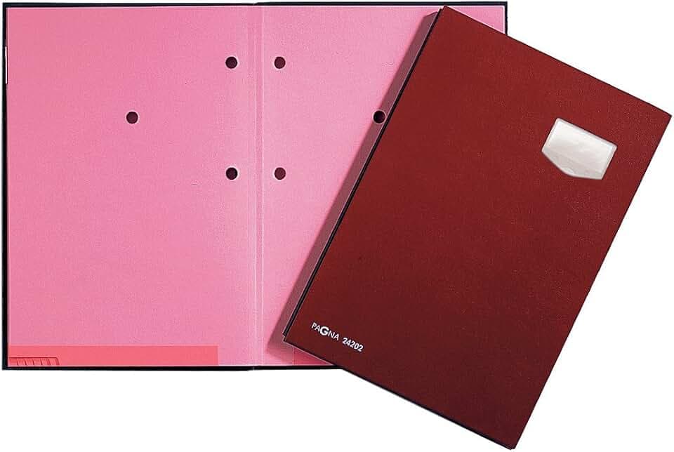 Pagna Unterschriftsmappe de Luxe 10-teilig, mit hochwertigem Kunststoff-Einband dehnbarem Rücken, rosa Löschkarton