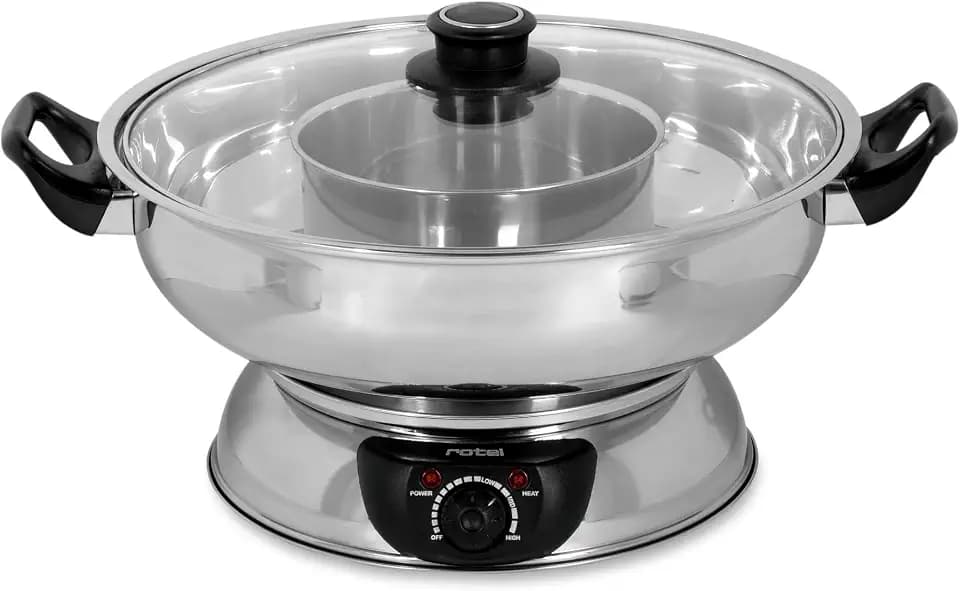 Rotel Mongol Pot 1812CH Fondue 2,5 l 6 Person(en) - Küchenzubehör (6 Person(en), 2,5 l, Silber, Rund, 1600 W, 370 mm)