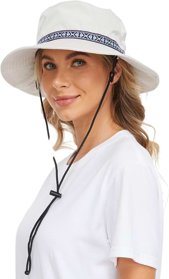 VALERIA Sonnenhut mit Tiroler Tape Wasserabweisend UV-Schutz Safari Hut für Damen Outdoor Hut Größenverstellbar