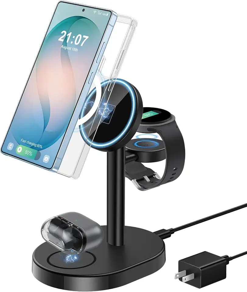Hevanto 3 in 1 Wireless Charger for Samsung Galaxy, 15W MagSafe Charging