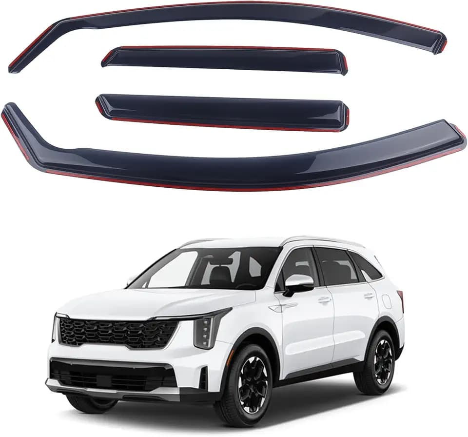 Smoke Black in-Channel Window Visor Window Deflectors Rain Guards Compatible with 2021-2024 Kia Sorento 4-Piece Set