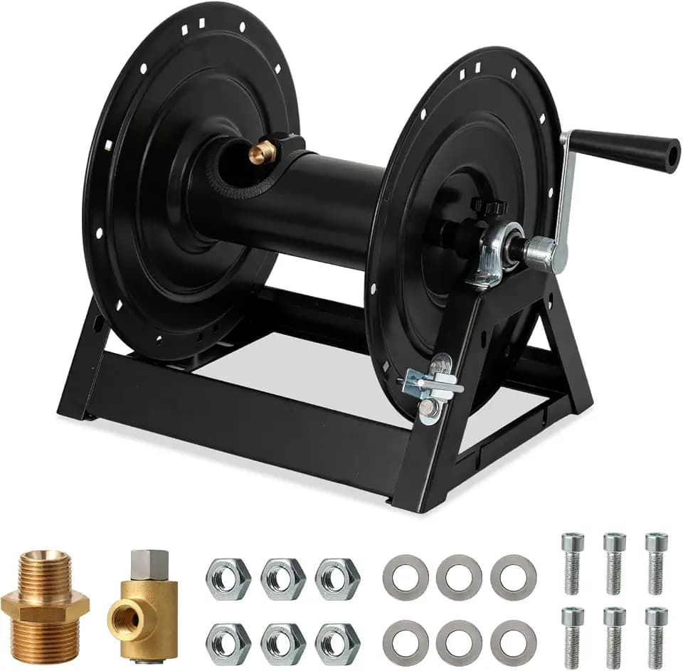 Pressure Washer Hose Reel 3/8"x350ft, 5000PSI, A-Frame with Brake & Lock