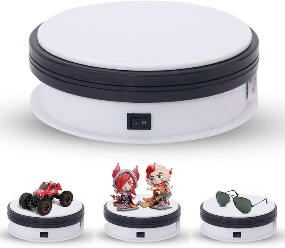 Drehteller Elektrisch, Yuanj Professioneller Elektrischer Drehteller, 360 Grad Drehbar, für Schmuck Display, Shop Ausstellungsstand, Fotografie - 15 cm, 50 Sekunden/Kreis,
