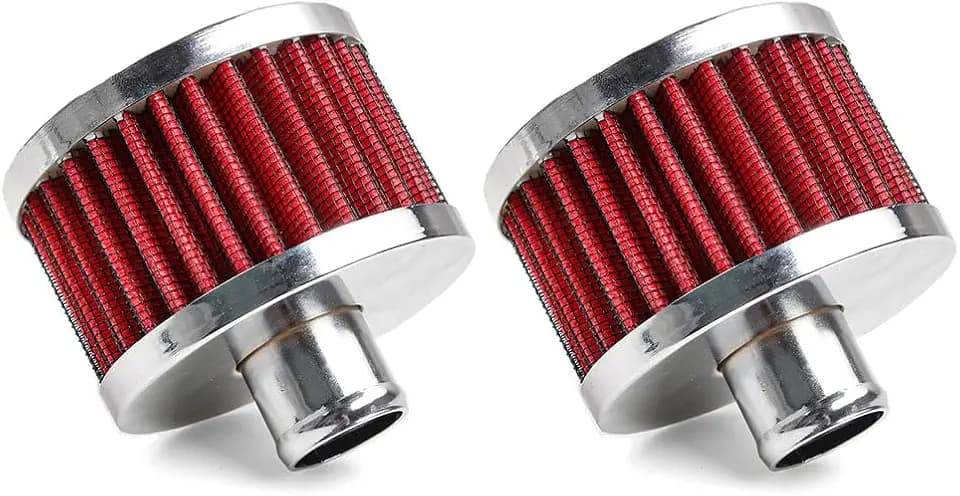23mm Car Air Filter Universal Cold Air Intake Filter High Flow Vent Valve Cover Breather Filter (Red- 2 Pcs)