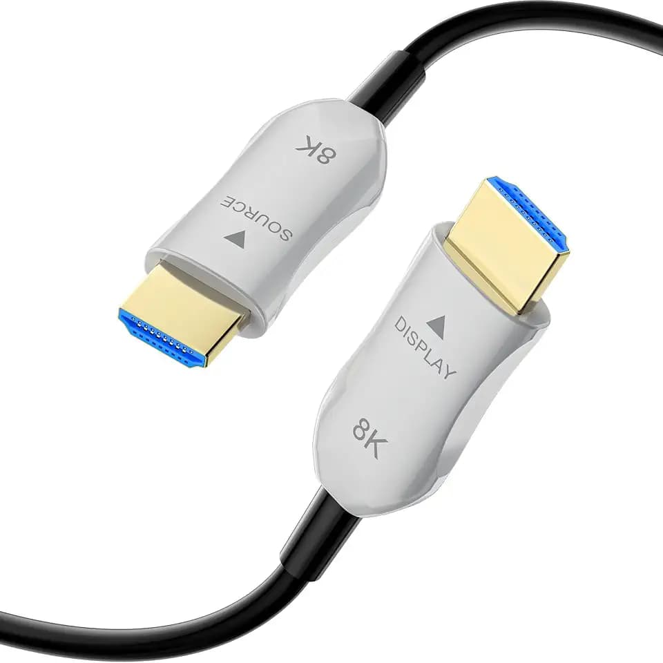 8K Fiber Optic HDMI 2.1 Cable 10ft, Active HDMI Cable Slim, High Speed Fiber HDMI Cord, 48Gbps, 8K@60Hz 4K@120Hz, Dynamic HDR, eARC, HDCP 2.2&2.3, 3D, for HDTV Monitor Game Laptop Xbox PS4/PS5