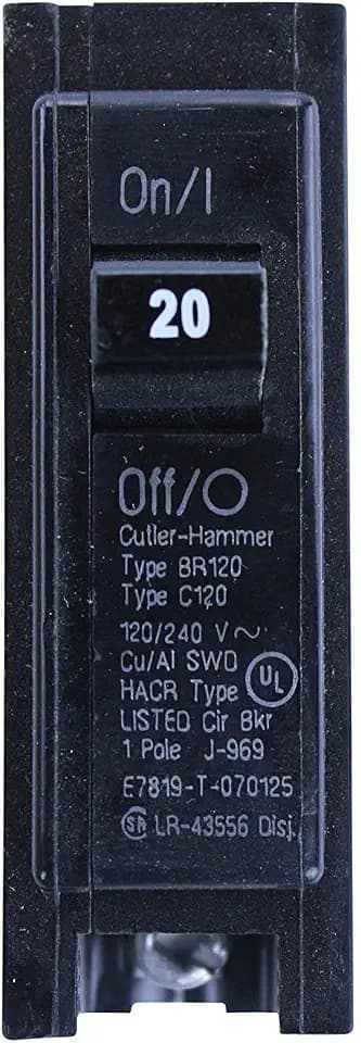 Eaton Cutler-Hammer Single-Pole BR Type Circuit Breaker, 20-Amp, 120/240-Volt