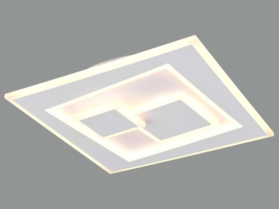 Reality Leuchten LED Deckenleuchte Degas R63511131, Metall Weiß matt, Kunststoff, inkl. 34 Watt LED, Fernbedienung, Lichtfarbe wechselbar, dimmbar, Nachtlicht
