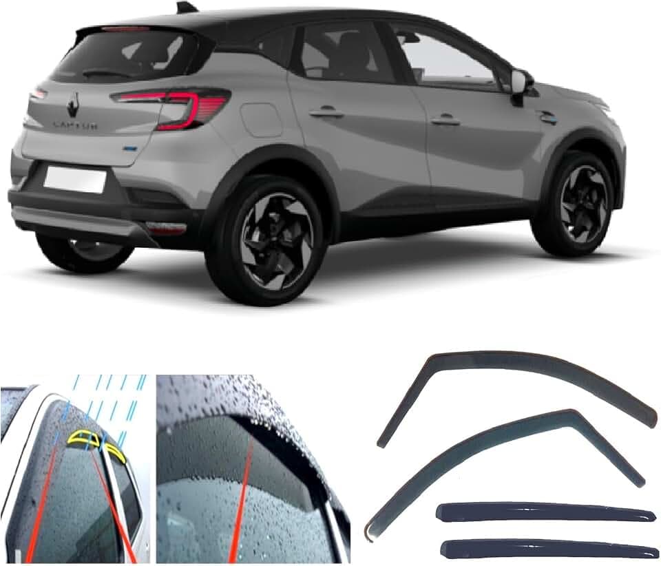 4x Regenschutz-Windabweiser für Renault Captur (JB/JE) 2019 2020 2021 2022 2023 2024 2025 für Mitsubishi ASX 2023-weiter