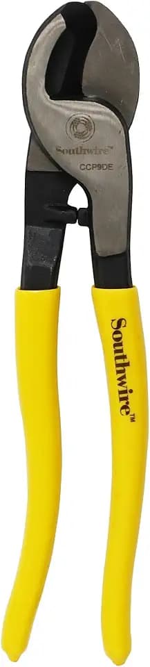 Southwire 9" Cable Cutter Ergo Dip - Ergonomic Comfort Grip for Reduced Fatigue - Forged Steel Build with Black-Oxide Finish - High-Leverage Pivot - Electrical Cutting Tool