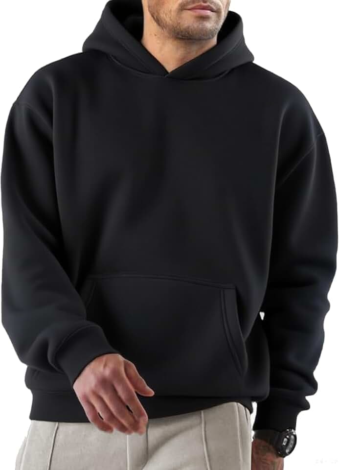 PINSPARK Fleece Hoodie Herren Baumwolle Kapuzenpullover mit Warm gefüttert