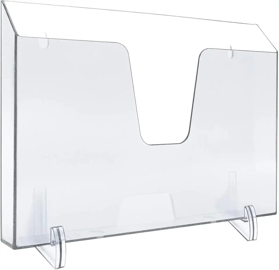 Acrimet Ablagefach für die Ausstellung von Broschüren, Querformat (für Wand oder Tisch) (Enthält Abnehmbare Stützen) (A4) (Kristall Transparent Farbe)