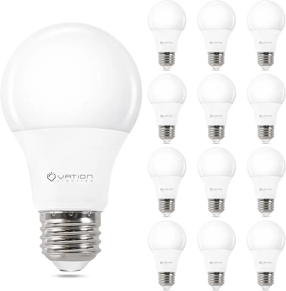 12 Pack A19 LED Light Bulbs, 40 Watt Light Bulbs Daylight 5000K, Non-Dim