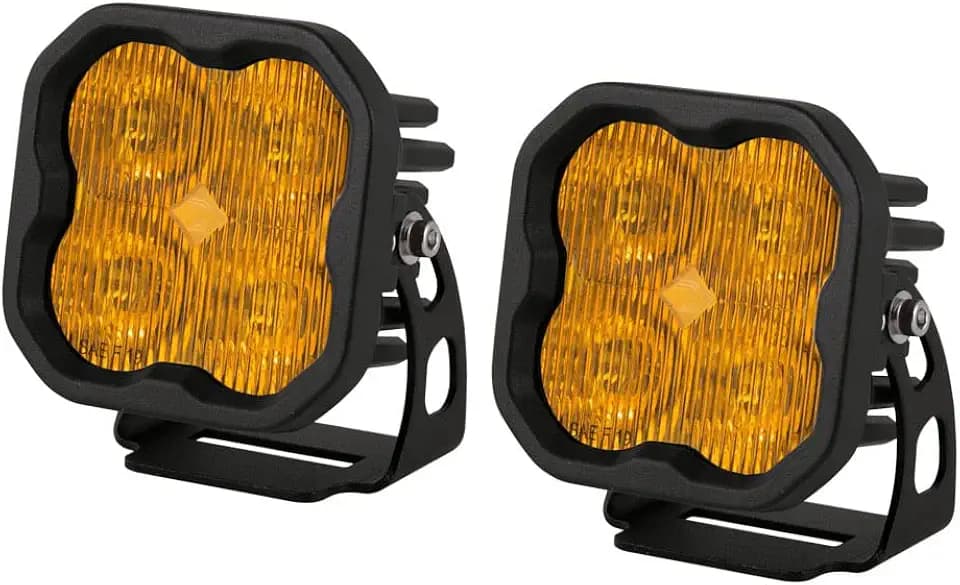 Diode Dynamics SS3 SAE Yellow Max LED Pod (pair), SAE Fog with Amber Backlight