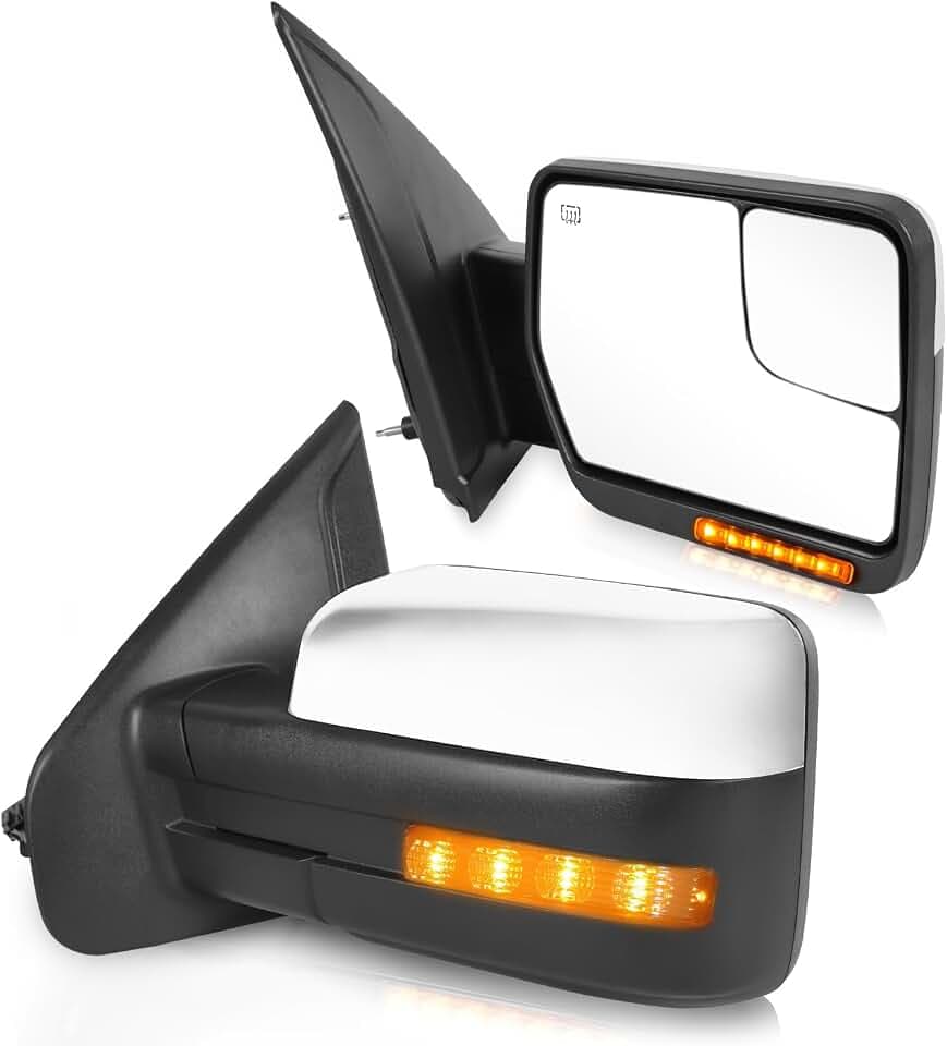 Driver & Passenger Side Mirror Compatible with Ford F150 2004-2014 Chrome
