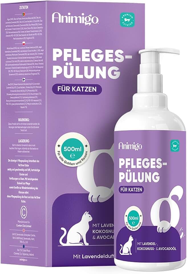 animigo Pflege-Conditioner für Katzen – Nährender Katzenbalsam – 500 ml