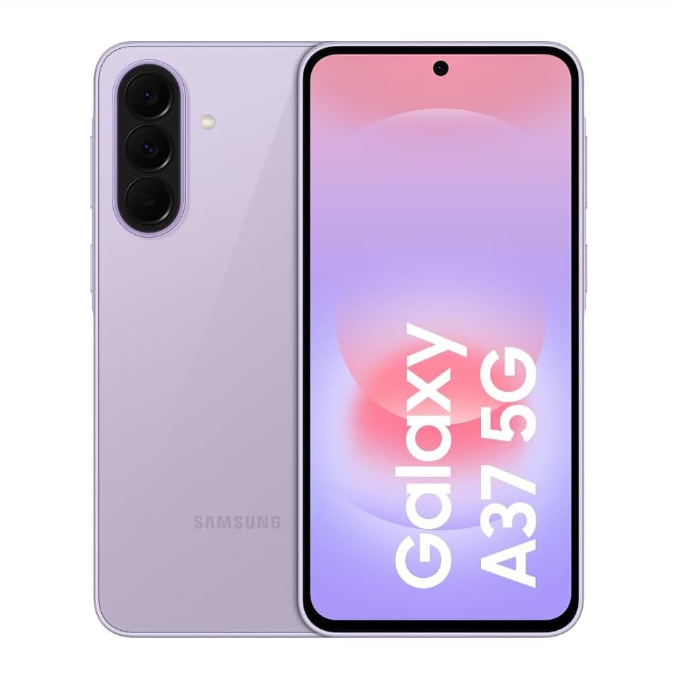 Samsung Galaxy A37 5G, Schlankes AI-Smartphone, Awesome Intelligence, 128 GB Speicherplatz, 50 MP Weitwinkel-Kamera, Bis zu 2 Tage Akkulaufzeit, IP68 e Lavender, 2,5 Jahre Herstellergarantie