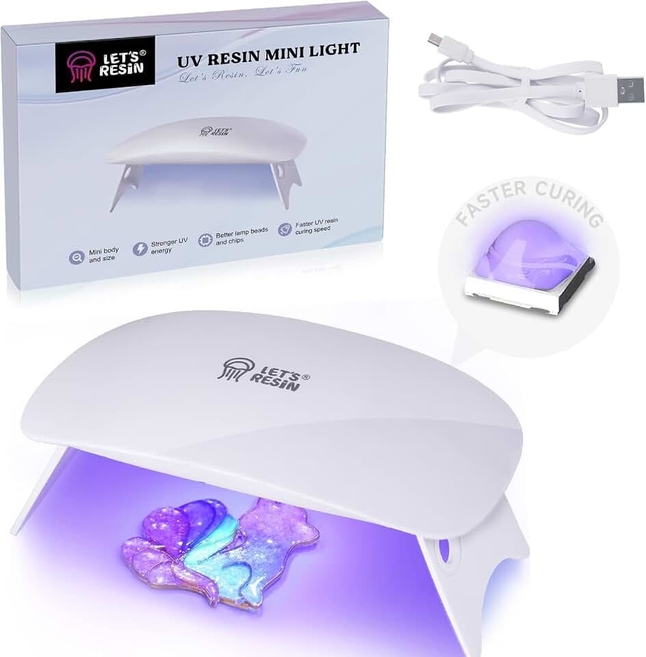 LET'S RESIN Mini UV Resin Light, Portable 84 g Curing Lamp