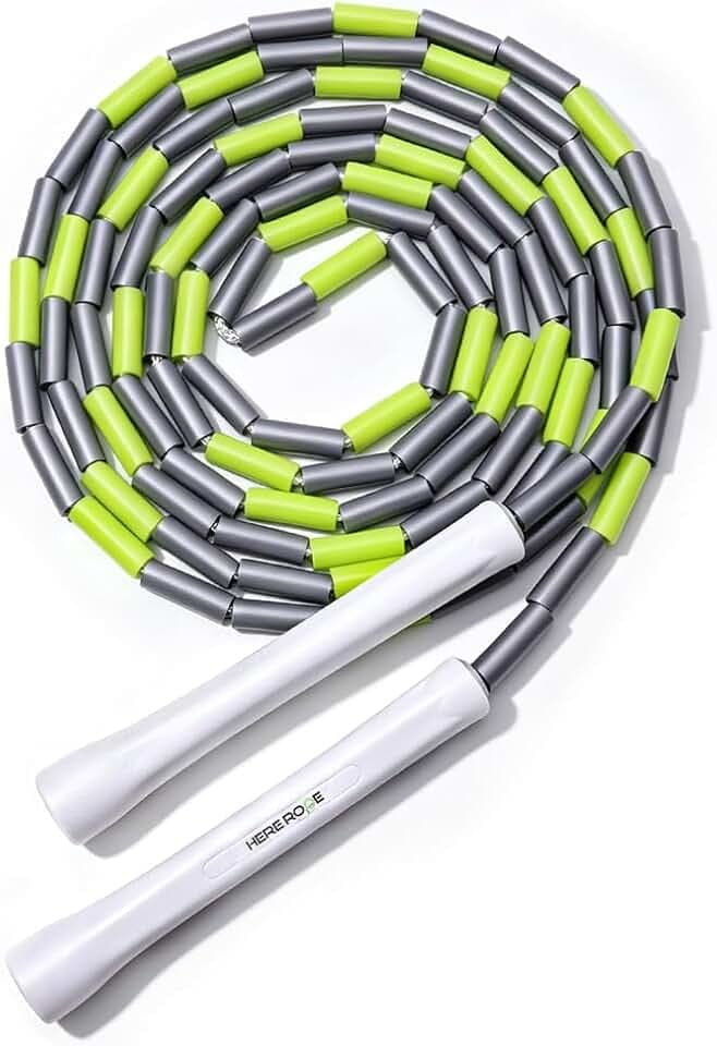 HEREROPE 3,1M verstellbares Perlen-Springseil – Unzerbrechliche Griffe, Splitterfeste Perlen, Verwicklungsfrei | Ideal für Rhythmus, Kontrolle, Cardio & Fitness