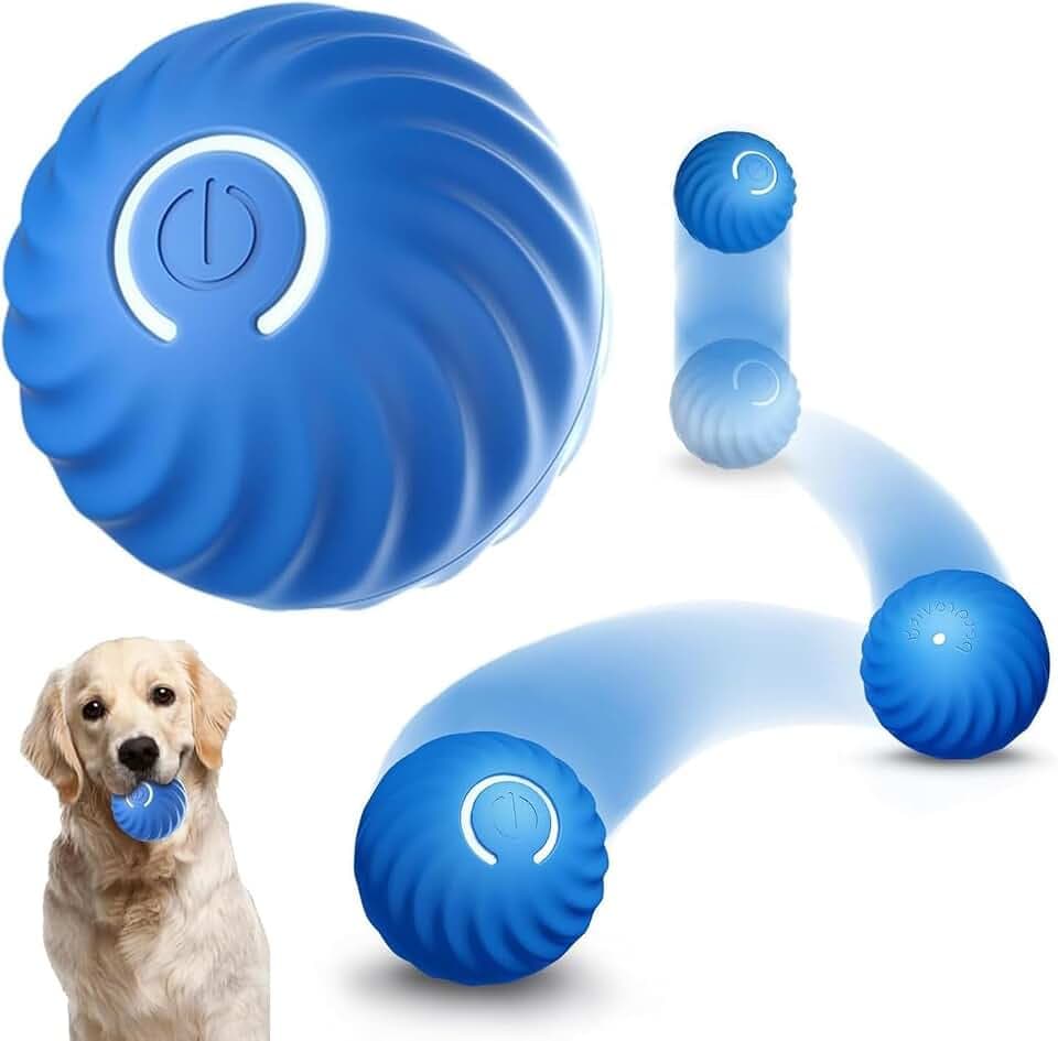 Sunshine smile Selbstrollender Ball Hund,Ball Interaktives Hundespielzeug Ball,Wicked Ball Hund,Springender Aktivierungsball,Aktiver Rollball Für Hund,für langeweile drinnen draußen